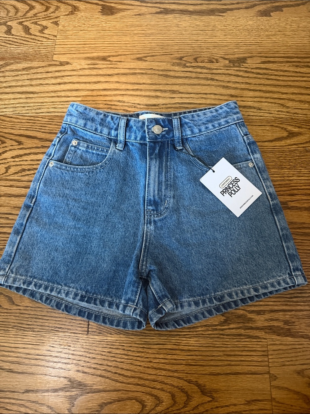 Princess Polly Vintage Wash High Waist Denim Shorts